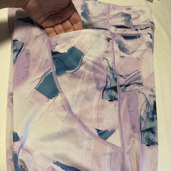 Tek Gear Workout Gear Blue lavender athletic leggings pants LG LIKE NEW Pockets - Picture 6 of 11